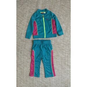 PUMA NWT Girls 2PC Track Suit Jacket Pant Top Warm Up 18M